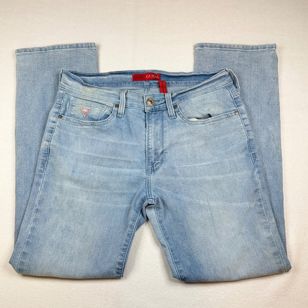 Guess Lincoln Slim Straight Light Wash Jeans Mens 31x30 T2YJ0223Q30